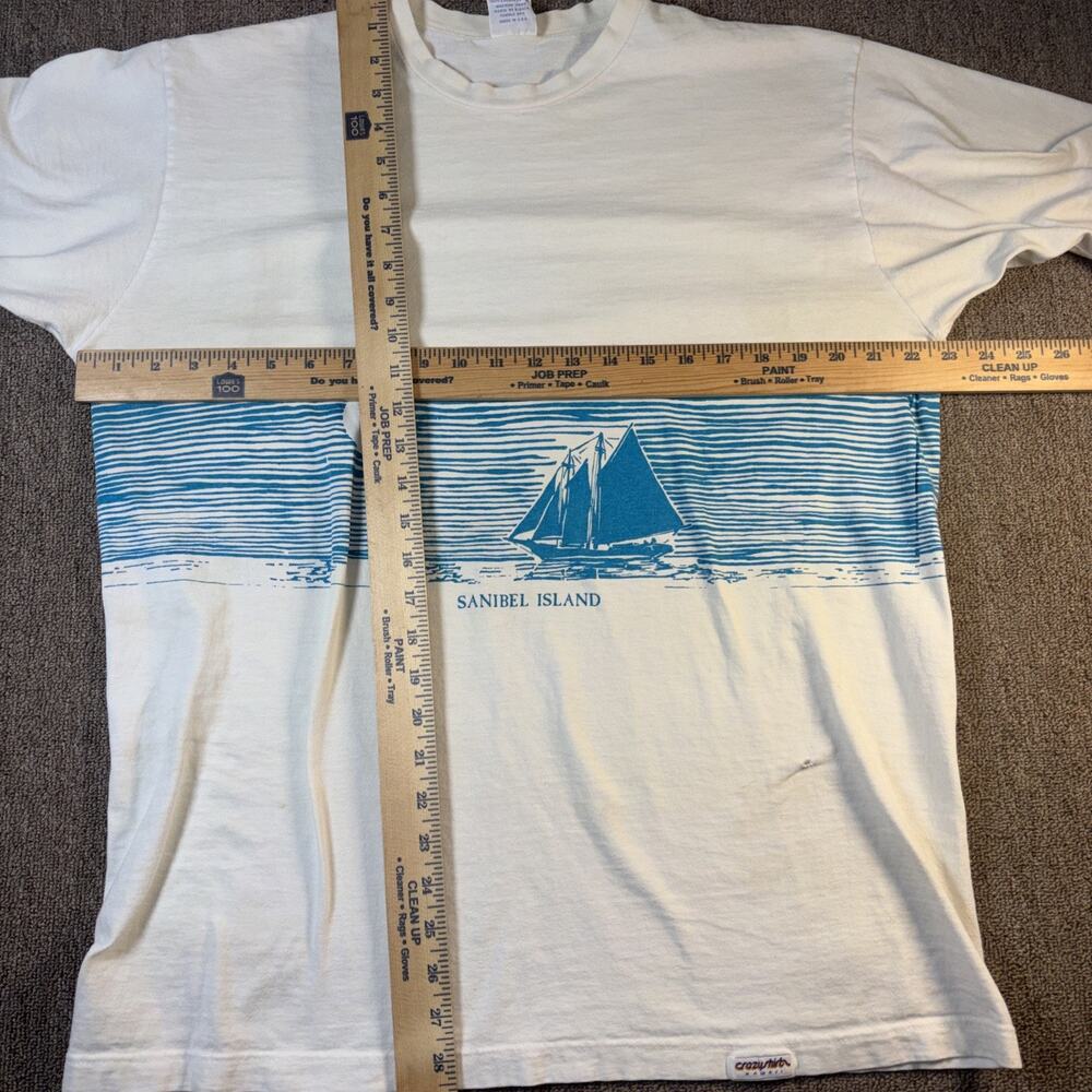 VTG 90s Crazy Shirts Hawaii USA XL Sailing T-shirt Single Stitch Sanibel Island - Picture 9 of 11